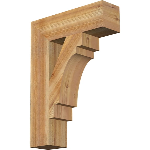 Ekena Millwork 6"W x 22"D x 30"H Merced Block Rough Sawn Bracket, Western Red Cedar