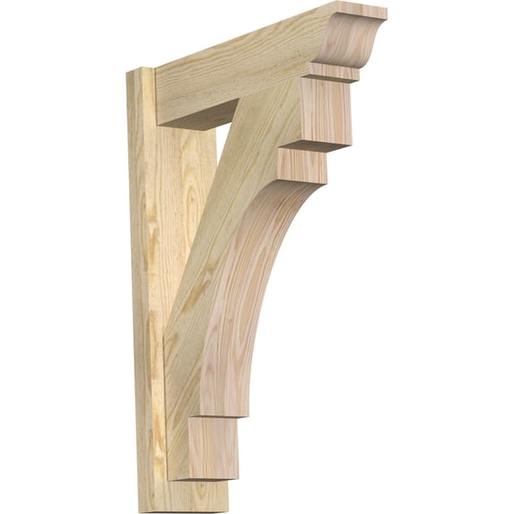 Ekena Millwork 6"W x 22"D x 30"H Merced Rough Sawn Traditional Outlooker, Douglas Fir