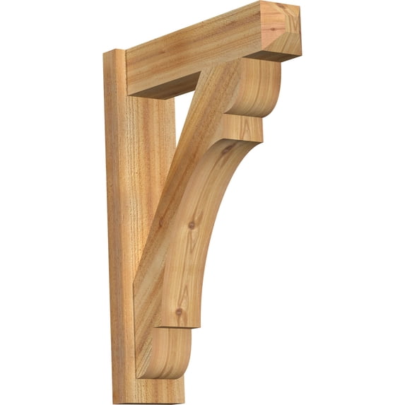 Ekena Millwork 6"W x 22"D x 30"H Olympic Rough Sawn Craftsman Outlooker, Western Red Cedar