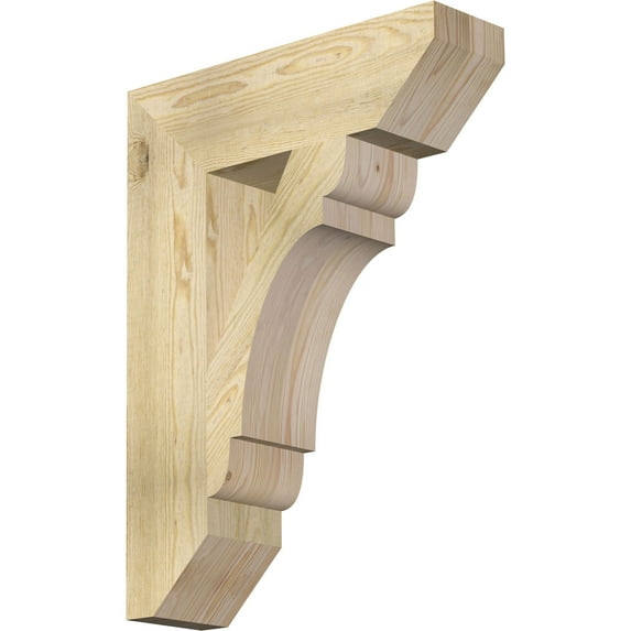 Ekena Millwork 6"W x 22"D x 30"H Olympic Slat Rough Sawn Bracket, Douglas Fir