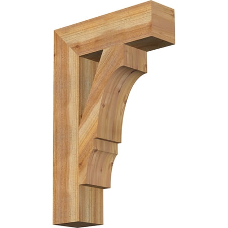 Ekena Millwork 6"W x 22"D x 34"H Balboa Block Rough Sawn Bracket, Western Red Cedar