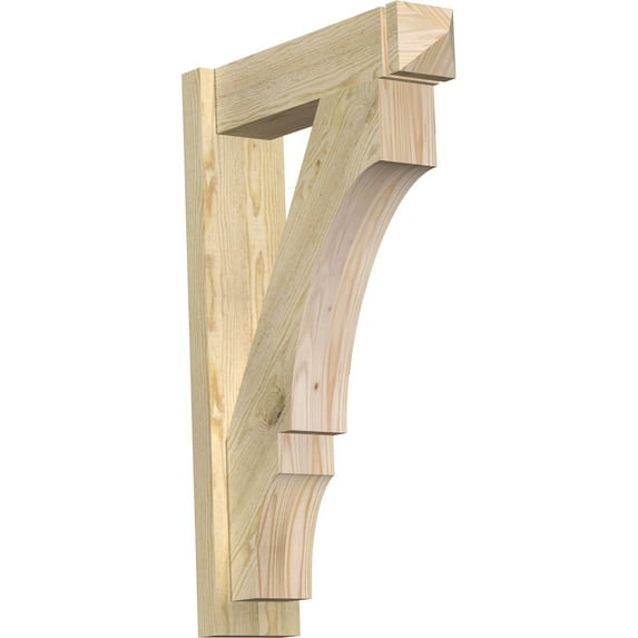 Ekena Millwork 6"W x 22"D x 34"H Balboa Rough Sawn Arts and Crafts Outlooker, Douglas Fir