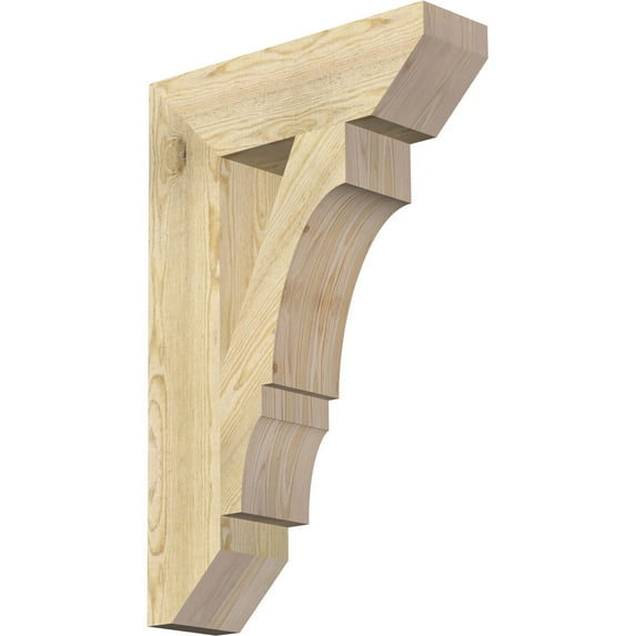 Ekena Millwork 6"W x 22"D x 34"H Balboa Slat Rough Sawn Bracket, Douglas Fir