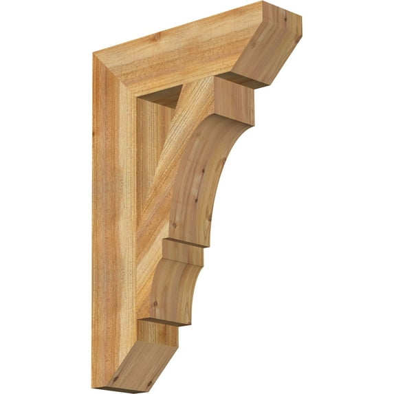 Ekena Millwork 6"W x 22"D x 34"H Balboa Slat Rough Sawn Bracket, Western Red Cedar