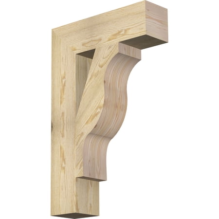 Ekena Millwork 6"W x 22"D x 34"H Funston Block Rough Sawn Bracket, Douglas Fir