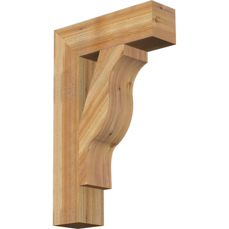 Ekena Millwork 6"W x 22"D x 34"H Funston Block Rough Sawn Bracket, Western Red Cedar