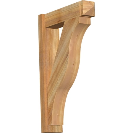 Ekena Millwork 6"W x 22"D x 34"H Funston Rough Sawn Arts and Crafts Outlooker, Western Red Cedar