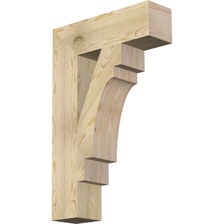 Ekena Millwork 6"W x 22"D x 34"H Merced Block Rough Sawn Bracket, Douglas Fir
