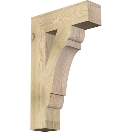 Ekena Millwork 6"W x 22"D x 34"H Olympic Block Rough Sawn Bracket, Douglas Fir