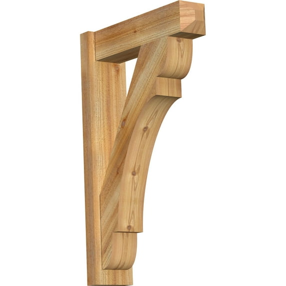 Ekena Millwork 6"W x 22"D x 34"H Olympic Rough Sawn Craftsman Outlooker, Western Red Cedar
