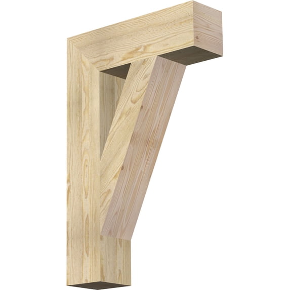 Ekena Millwork 6"W x 22"D x 34"H Traditional Block Rough Sawn Bracket, Douglas Fir