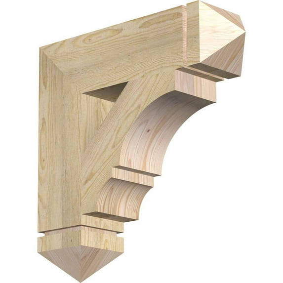 Ekena Millwork 6"W x 24"D x 24"H Balboa Arts & Crafts Rough Sawn Bracket, Douglas Fir