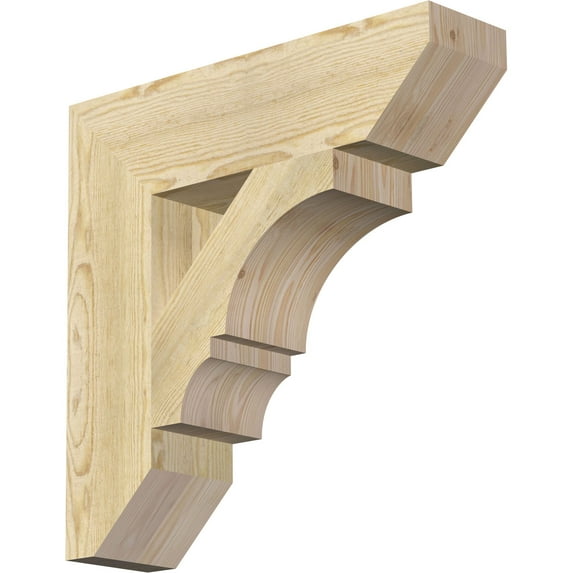 Ekena Millwork 6"W x 24"D x 24"H Balboa Slat Rough Sawn Bracket, Douglas Fir