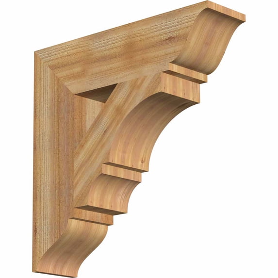 Ekena Millwork 6"W x 24"D x 24"H Balboa Traditional Rough Sawn Bracket, Western Red Cedar