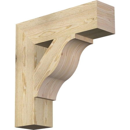 Ekena Millwork 6"W x 24"D x 24"H Funston Block Rough Sawn Bracket, Douglas Fir