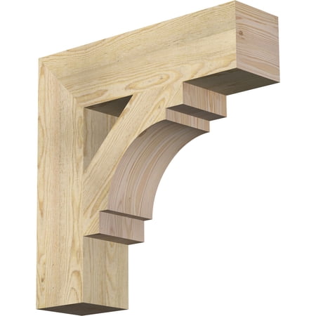 Ekena Millwork 6"W x 24"D x 24"H Merced Block Rough Sawn Bracket, Douglas Fir