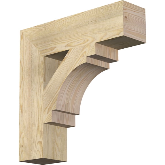 Ekena Millwork 6"W x 24"D x 24"H Merced Block Rough Sawn Bracket, Douglas Fir
