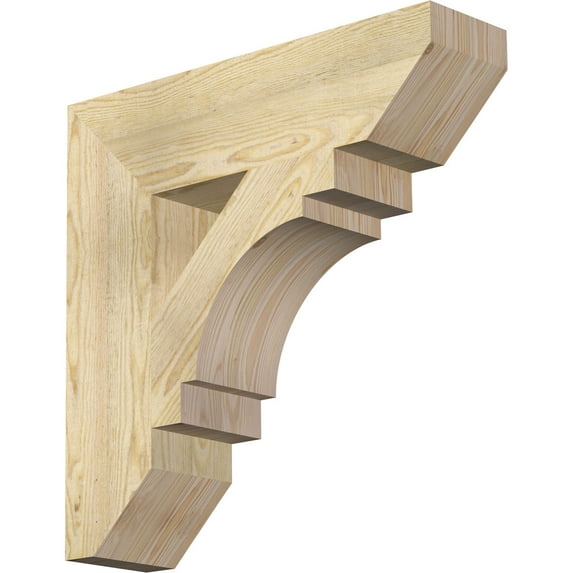 Ekena Millwork 6"W x 24"D x 24"H Merced Slat Rough Sawn Bracket, Douglas Fir