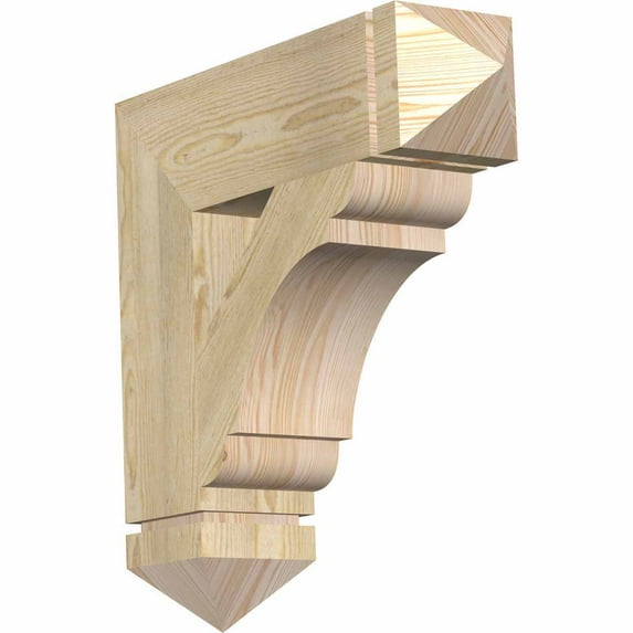 Ekena Millwork 6"W x 24"D x 24"H Olympic Arts & Crafts Rough Sawn Bracket, Douglas Fir