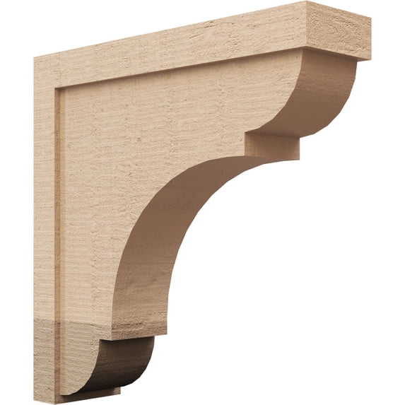 6"W x 24"D x 24"H Thin Bryant Rough Cedar Woodgrain TimberThane Corbel, Primed Tan