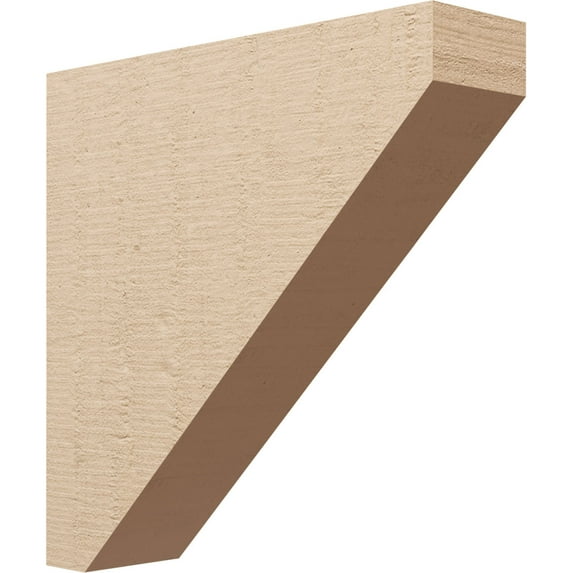 6"W x 24"D x 24"H Thin Concord Rough Cedar Woodgrain TimberThane Corbel, Primed Tan