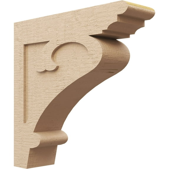 6"W x 24"D x 24"H Thin Mayflower Rough Cedar Woodgrain TimberThane Corbel, Primed Tan