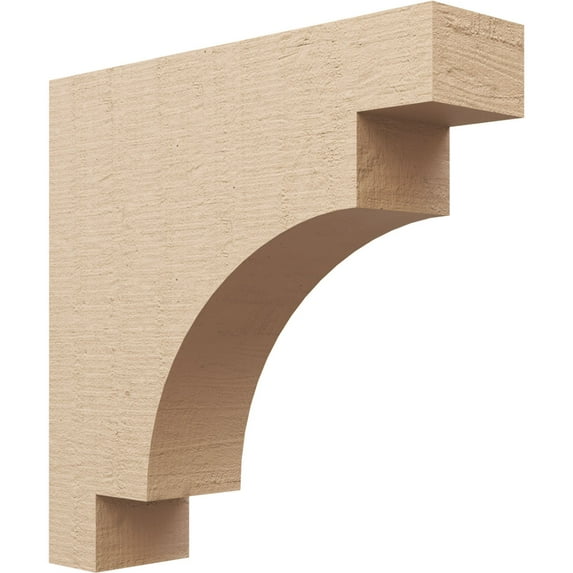 6"W x 24"D x 24"H Thin Mediterranean Rough Cedar Woodgrain TimberThane Corbel, Primed Tan