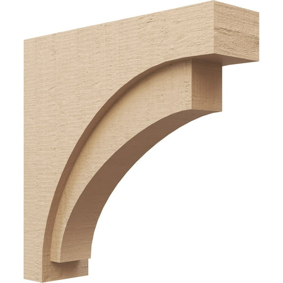 6"W x 24"D x 24"H Thin Rivera Rough Cedar Woodgrain TimberThane Corbel, Primed Tan