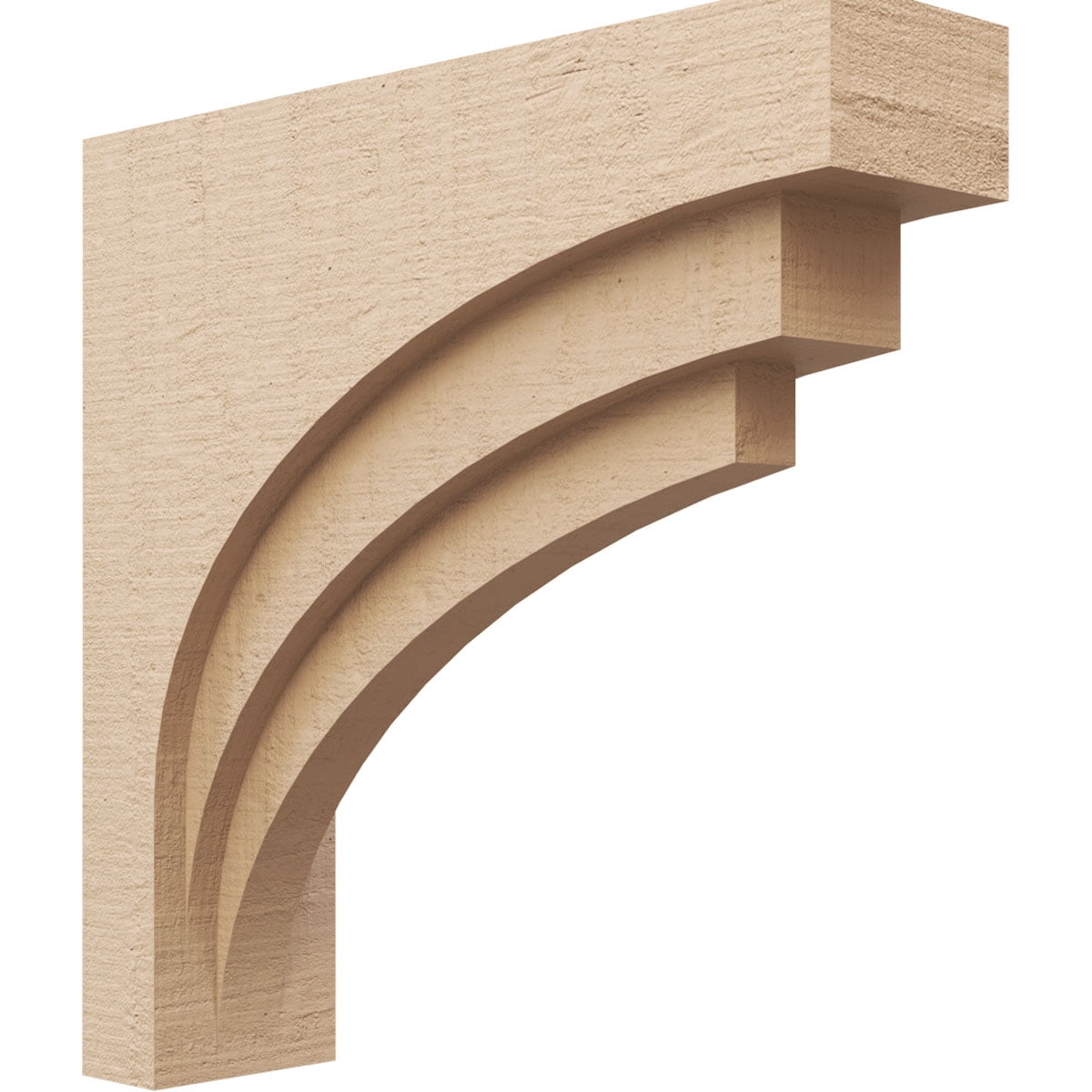 6"W x 24"D x 24"H Thin Rockford Rough Cedar Woodgrain TimberThane Corbel, Primed Tan