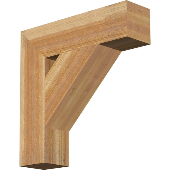 Ekena Millwork 6"W x 24"D x 24"H Traditional Block Rough Sawn Bracket, Western Red Cedar