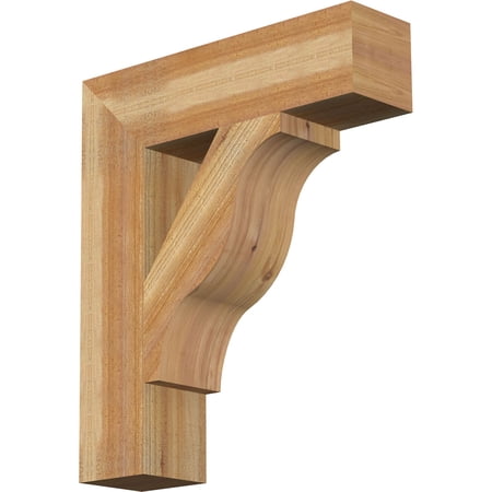 Ekena Millwork 6"W x 24"D x 28"H Funston Block Rough Sawn Bracket, Western Red Cedar
