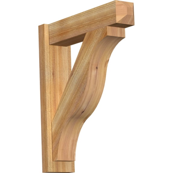 Ekena Millwork 6"W x 24"D x 28"H Funston Rough Sawn Craftsman Outlooker, Western Red Cedar
