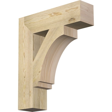 Ekena Millwork 6"W x 24"D x 28"H Imperial Block Rough Sawn Bracket, Douglas Fir