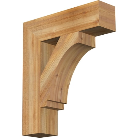 Ekena Millwork 6"W x 24"D x 28"H Imperial Block Rough Sawn Bracket, Western Red Cedar