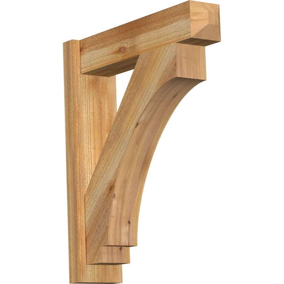 Ekena Millwork 6"W x 24"D x 28"H Imperial Rough Sawn Craftsman Outlooker, Western Red Cedar