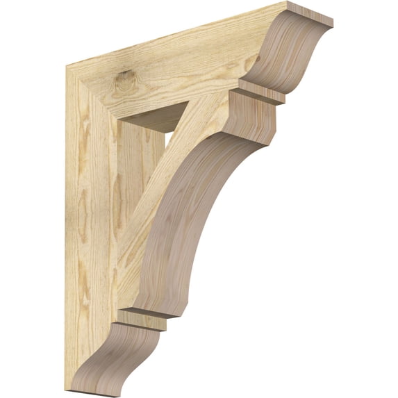 Ekena Millwork 6"W x 24"D x 28"H Legacy Traditional Rough Sawn Bracket, Douglas Fir