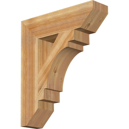 Ekena Millwork 6"W x 24"D x 28"H Merced Slat Rough Sawn Bracket, Western Red Cedar