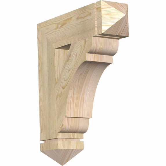 Ekena Millwork 6"W x 24"D x 28"H Olympic Arts & Crafts Rough Sawn Bracket, Douglas Fir