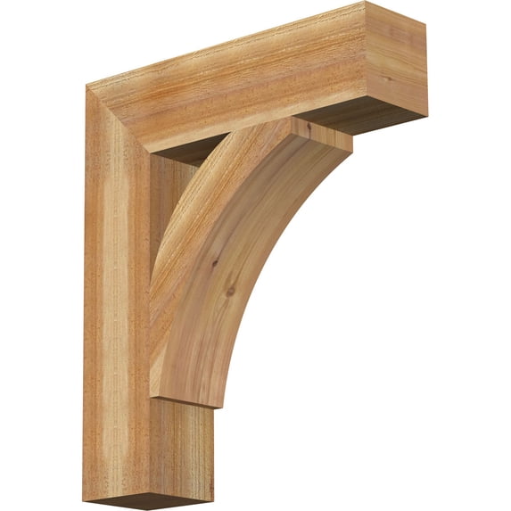 Ekena Millwork 6"W x 24"D x 28"H Thorton Block Rough Sawn Bracket, Western Red Cedar