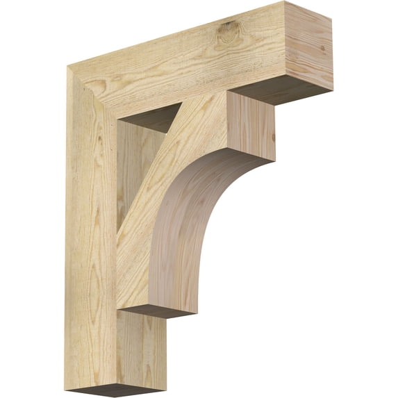 Ekena Millwork 6"W x 24"D x 28"H Westlake Block Rough Sawn Bracket, Douglas Fir