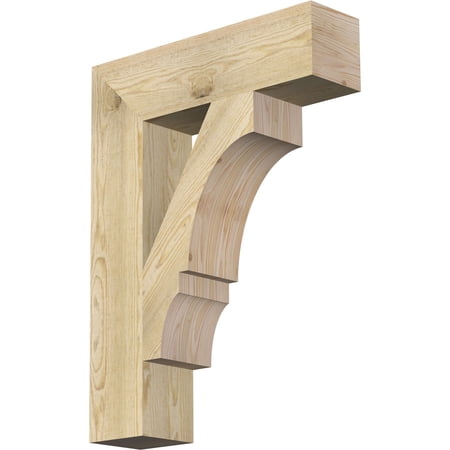 Ekena Millwork 6"W x 24"D x 32"H Balboa Block Rough Sawn Bracket, Douglas Fir