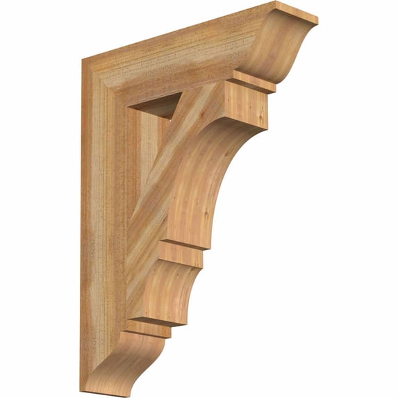 Ekena Millwork 6"W x 24"D x 32"H Balboa Traditional Rough Sawn Bracket, Western Red Cedar
