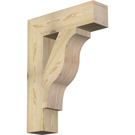 Ekena Millwork 6"W x 24"D x 32"H Funston Block Rough Sawn Bracket, Douglas Fir