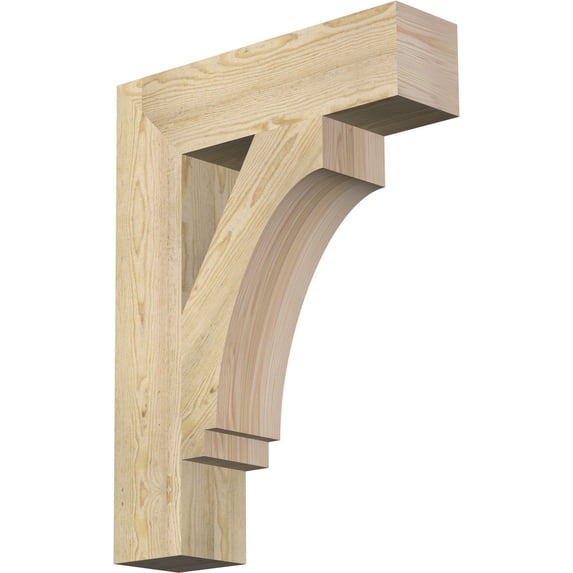 Ekena Millwork 6"W x 24"D x 32"H Imperial Block Rough Sawn Bracket, Douglas Fir