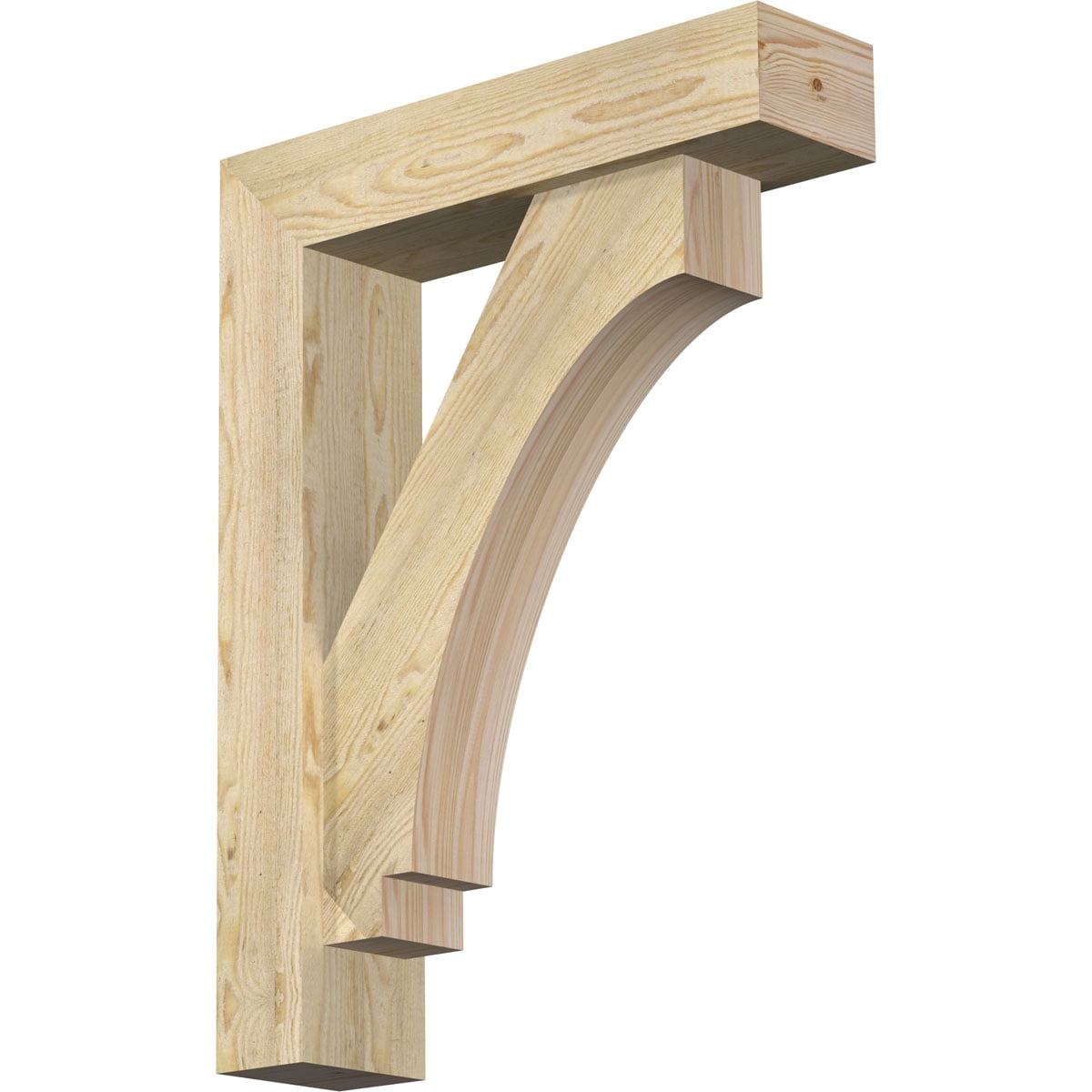 Ekena Millwork 6"W x 24"D x 32"H Imperial Block Rough Sawn Bracket w/ Offset Brace, Douglas Fir