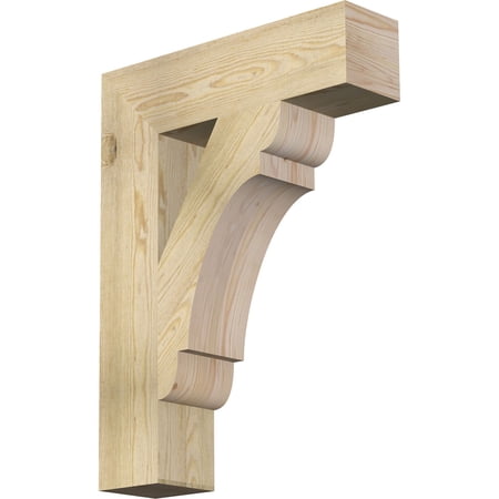 Ekena Millwork 6"W x 24"D x 32"H Olympic Block Rough Sawn Bracket, Douglas Fir