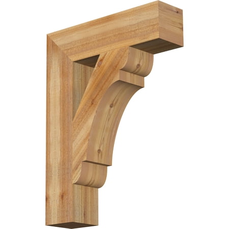 Ekena Millwork 6"W x 24"D x 32"H Olympic Block Rough Sawn Bracket, Western Red Cedar