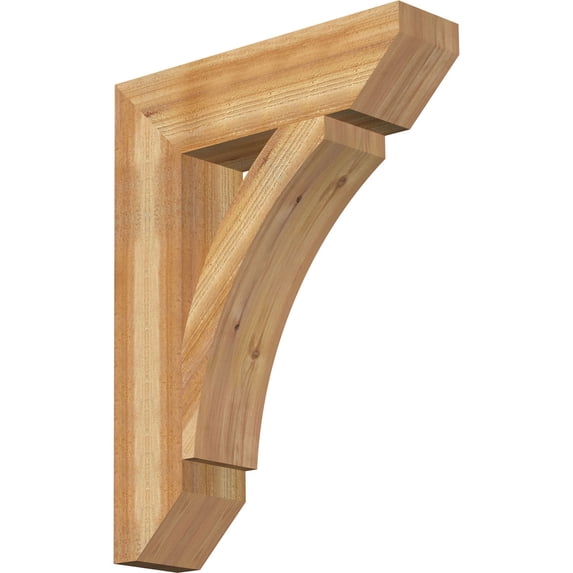 Ekena Millwork 6"W x 24"D x 32"H Thorton Slat Rough Sawn Bracket, Western Red Cedar
