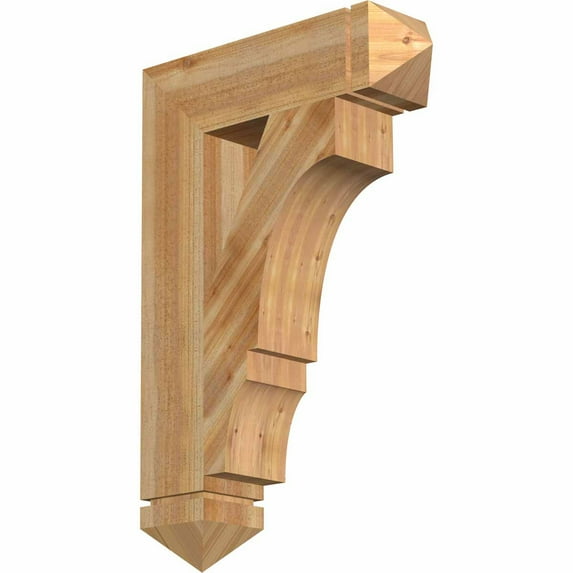 Ekena Millwork 6"W x 24"D x 36"H Balboa Arts & Crafts Rough Sawn Bracket, Western Red Cedar