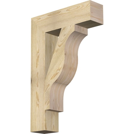 Ekena Millwork 6"W x 24"D x 36"H Funston Block Rough Sawn Bracket, Douglas Fir